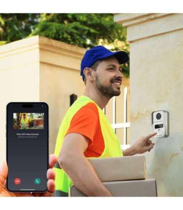 Tellur Smart WiFi Video DoorBell 1080P, Unlock function, Indoor chime, grey