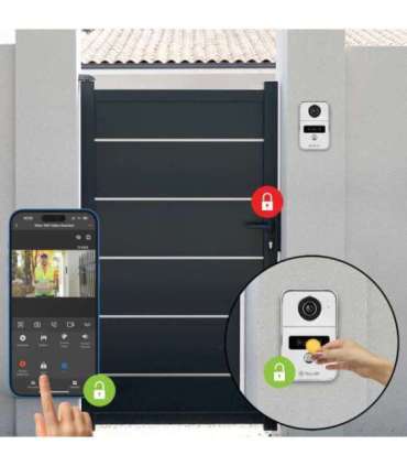 Tellur Smart WiFi Video DoorBell 1080P, Unlock function, Indoor chime, grey