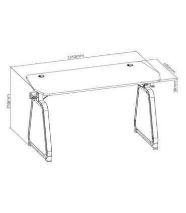 White Shark Gaming Desk Medusa Set of 2 pcs.(1/2 + 2/2)