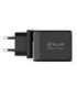 Tellur GaN 65W 3-port wall charger, 2xUSB-C + USB-A, EU,UK,US, black