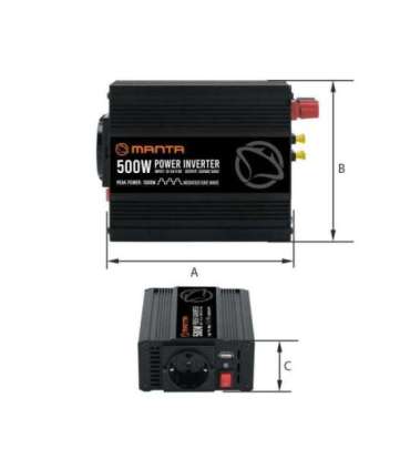 Manta MPI500M Power Inverter 500W/1000W DC to AC