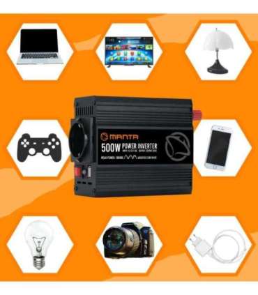 Manta MPI500M Power Inverter 500W/1000W DC to AC