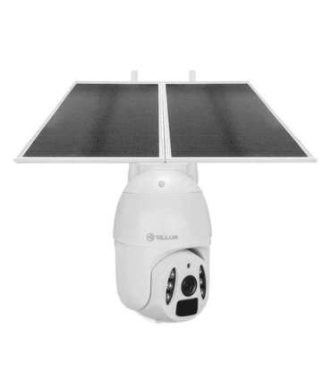 Tellur Smart WiFi Solar Camera P&T 3MP, 2K UltraHD, PIR, 20W solar panel, white