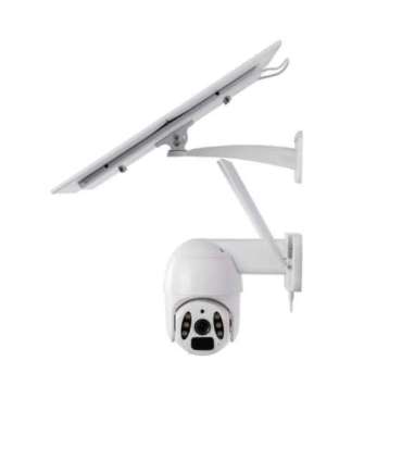 Tellur Smart WiFi Solar Camera P&T 3MP, 2K UltraHD, PIR, 20W solar panel, white