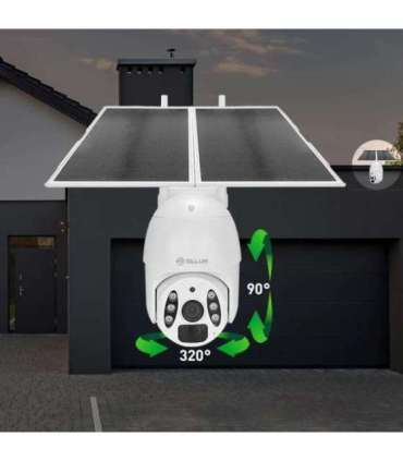 Tellur Smart WiFi Solar Camera P&T 3MP, 2K UltraHD, PIR, 20W solar panel, white