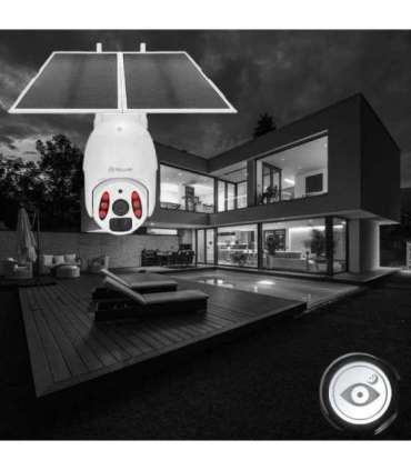 Tellur Smart WiFi Solar Camera P&T 3MP, 2K UltraHD, PIR, 20W solar panel, white