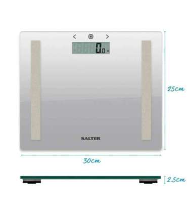 Salter 9113 SV3RAREU16 Compact Glass Analyser Bathroom Scales - Silver