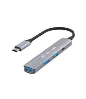 Tellur 4in1 USB-C 3.1 Hub Aluminum, Grey