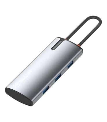 Tellur USB-C hub, PD 3.0 100W, HDMI, 3xUSB 3.0 grey