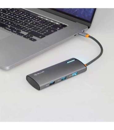 Tellur USB-C hub, PD 3.0 100W, HDMI, 3xUSB 3.0 grey
