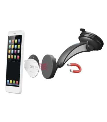 Hama 00201512 Magnet Car Mobile Phone Holder with Suction Cup, 360 Rotation Universal