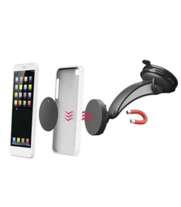 Hama 00201512 Magnet Car Mobile Phone Holder with Suction Cup, 360 Rotation Universal