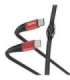 Hama 00201542 Extreme Charging Cable, USB-C - USB-C 1.5m Nylon black/red
