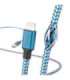 Hama 00201553 Reflective Charging Cable, USB-A - Lightning 1.5m Nylon blue