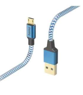 Hama 00201555 Reflective Charging Cable, USB-A - Micro-USB 1.5m Nylon blue