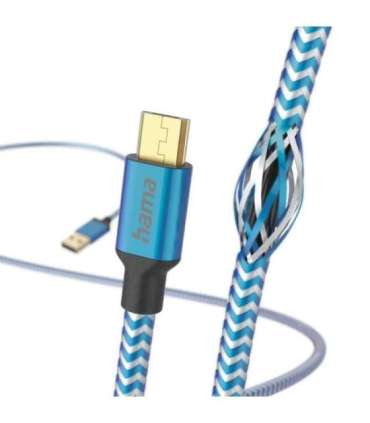 Hama 00201555 Reflective Charging Cable, USB-A - Micro-USB 1.5m Nylon blue