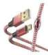 Hama 00201556 Reflective Charging Cable, USB-A - Micro-USB 1.5m Nylon red