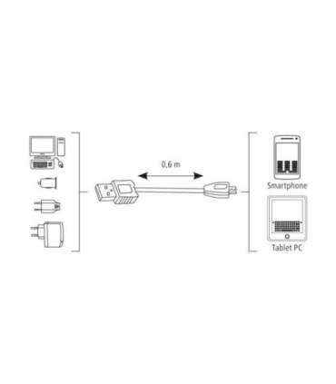 Hama 00173672 Charging/Data Cable, Micro-USB 0.6m Black