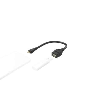 Hama 00173892 USB 2.0 Adapter Cable, OTG micro B plug - A socket 15cm black