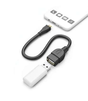 Hama 00173892 USB 2.0 Adapter Cable, OTG micro B plug - A socket 15cm black