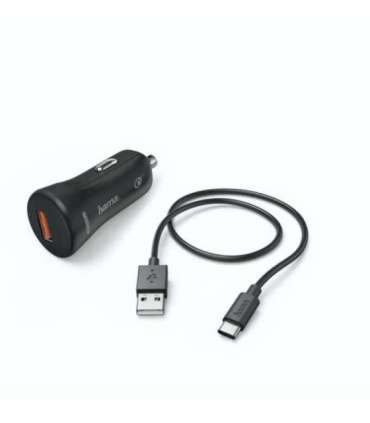 Hama 00183231 Car Charger, USB Type-C QC 3.0 3A,  Black