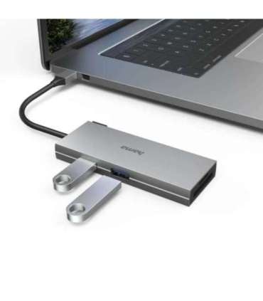 Hama 00200110 USB-C Hub, Multiport, 6 Ports, 2 x USB-A, USB-C, HDMI, SD, microSD