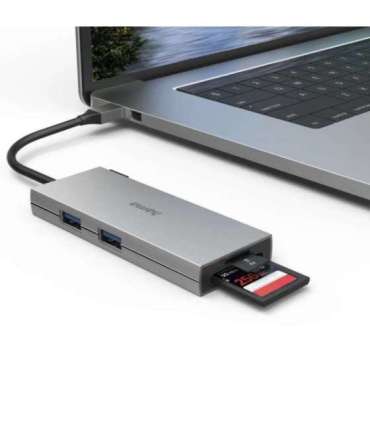 Hama 00200110 USB-C Hub, Multiport, 6 Ports, 2 x USB-A, USB-C, HDMI, SD, microSD