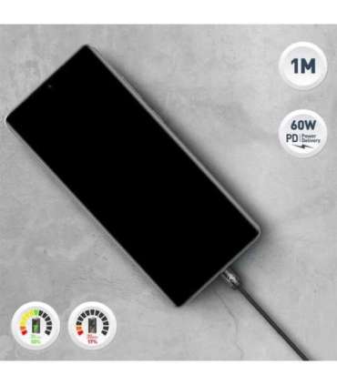 Tellur Minimalist USB-C to USB-C Cable 3A 1m Black