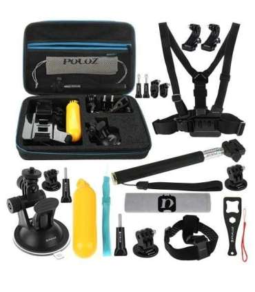 Puluz 20 in 1 Accessories Ultimate Combo Kits for sports cameras PKT11