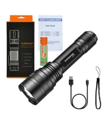 Flashlight Superfire C8-H, 1200lm, USB