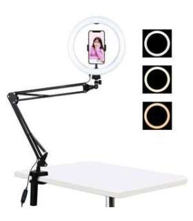 Desktop arm stand Puluz with 26cm LED Vlogging Ring PKT3090B