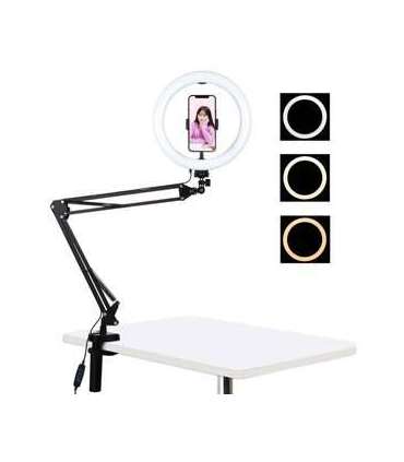 Desktop arm stand Puluz with 26cm LED Vlogging Ring PKT3090B