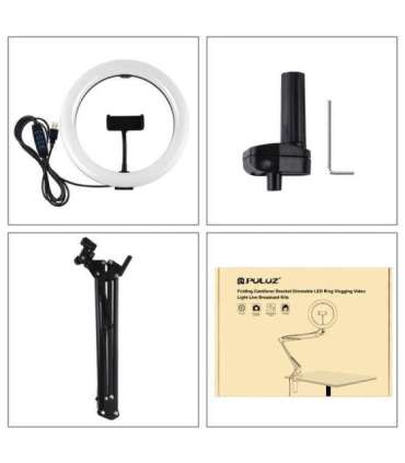 Desktop arm stand Puluz with 26cm LED Vlogging Ring PKT3090B