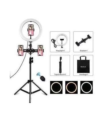 Tripod Mount Puluz with 26cm LED Ring Vlogging 1,1m  PKT3070B