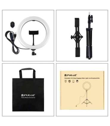 Tripod Mount Puluz with 26cm LED Ring Vlogging 1,1m  PKT3070B