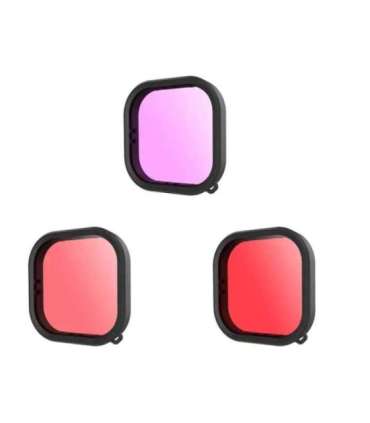 Lens waterproof filter set Telesin for GoPro Hero 9 / Hero 10 / Hero 11 / Hero 12 (GP-FLT-904)