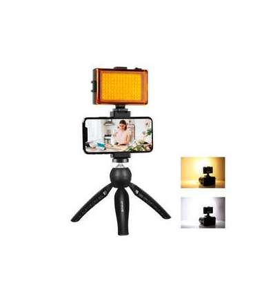 Live broadcast kit Puluz tripod mount + LED lamp + phone clamp