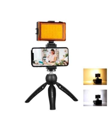 Live broadcast kit Puluz tripod mount + LED lamp + phone clamp