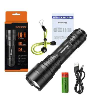 Flashlight Superfire L6-H, 750lm, USB-C