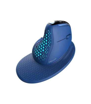 Bezprzewodowa mysz pionowa Delux M618XSD BT+2.4G RGB (niebieska)