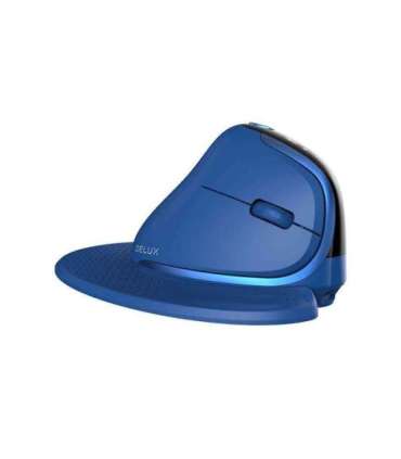 Bezprzewodowa mysz pionowa Delux M618XSD BT+2.4G RGB (niebieska)