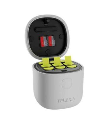 3-slot waterproof charger Allin box Telesin for GoPro Hero 9 / Hero 10 + 2 batteries (GP-BTR-905-GY-B)
