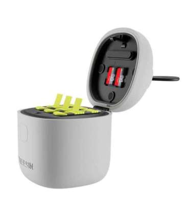 3-slot waterproof charger Allin box Telesin for GoPro Hero 9 / Hero 10 + 2 batteries (GP-BTR-905-GY-B)