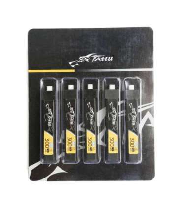 Tattu LiPo 300mAh 3.8V 75C 1S1P HV BT2.0.5 battery (5pcs)