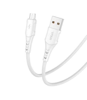 USB to Micro USB cable VFAN Colorful X12, 3A, 1m (white)