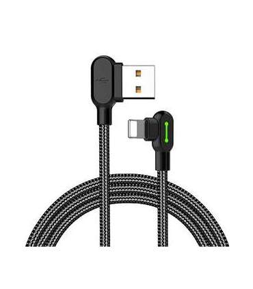 Angle USB Lightning Cable Mcdodo CA-4671 LED, 1.2m (Black)