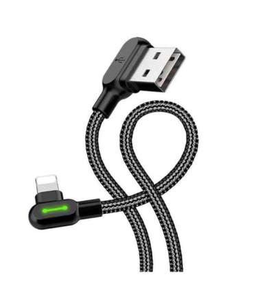 Angle USB Lightning Cable Mcdodo CA-4671 LED, 1.2m (Black)