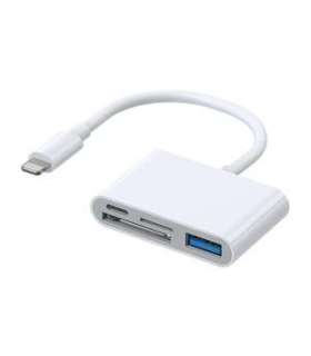 Lightning to USB OTG adapter Joyroom S-H142 SD card reader, microSD (white)
