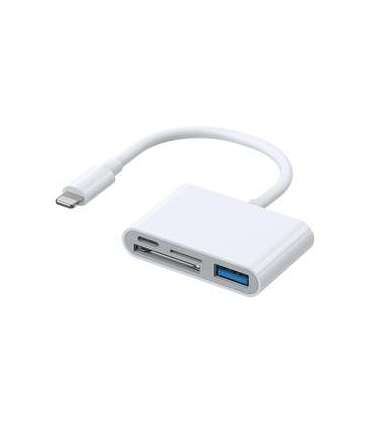 Lightning to USB OTG adapter Joyroom S-H142 SD card reader, microSD (white)