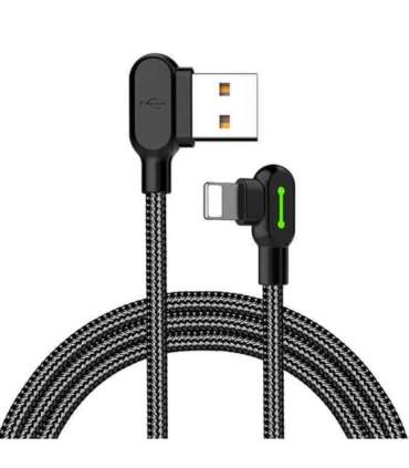 USB to Lightning cable, Mcdodo CA-4673, angled, 1.8m (black)